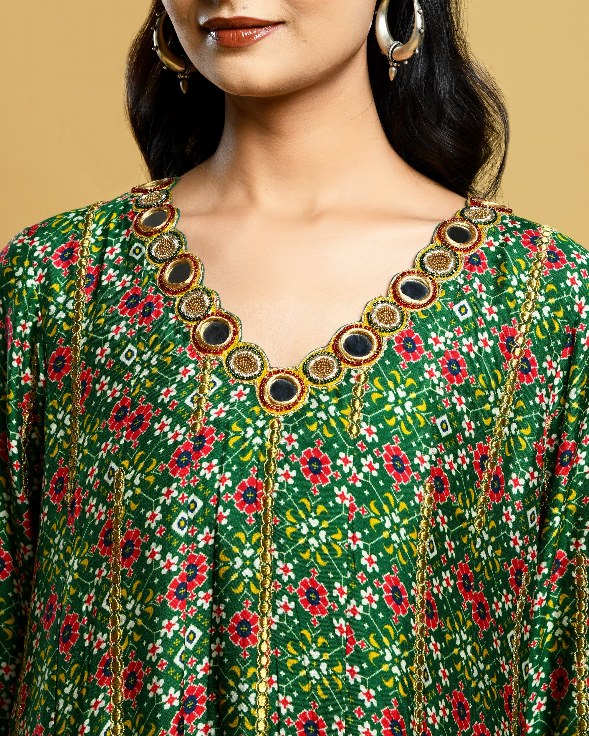 Long Green Anarkali Suit