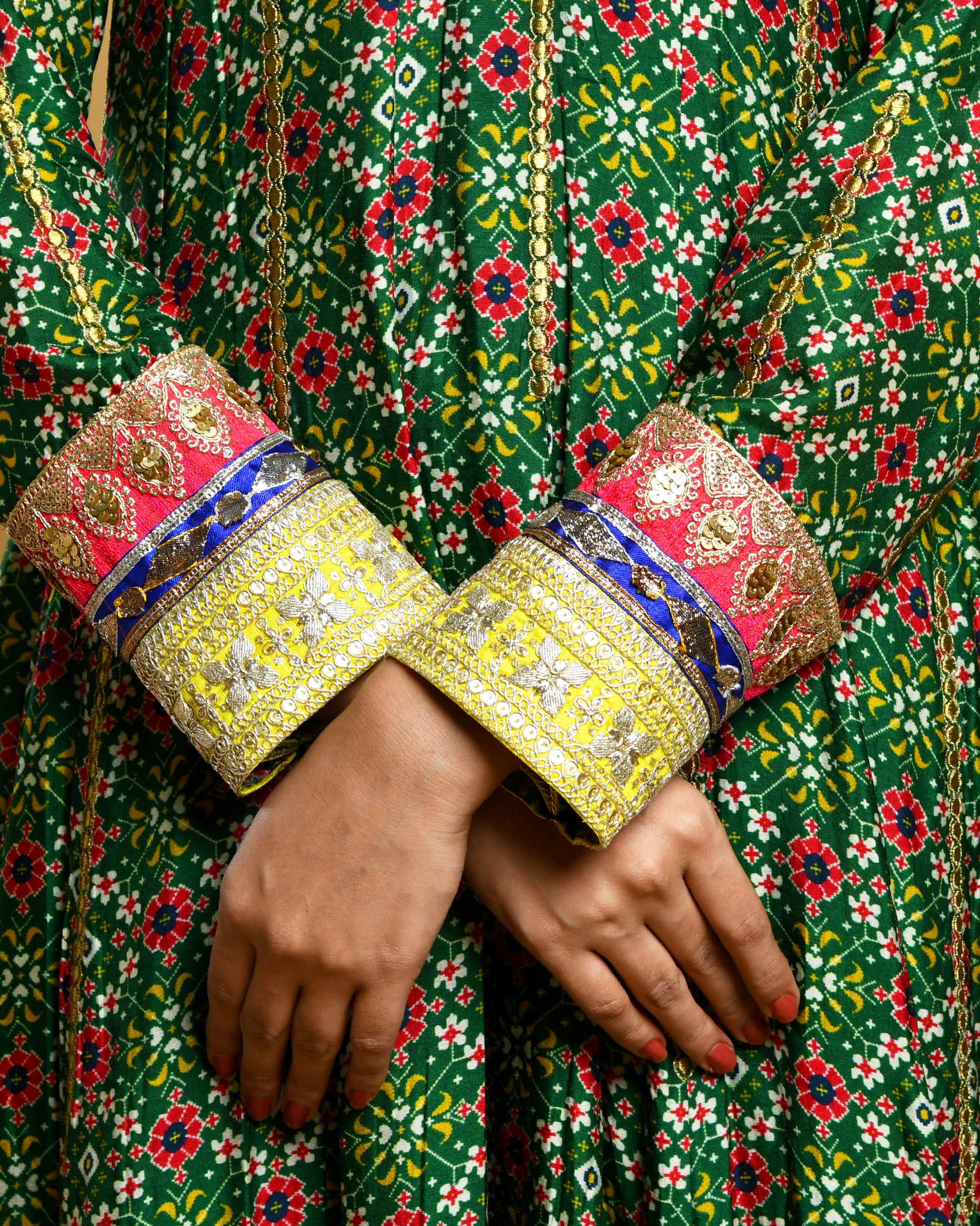 Long Green Anarkali Suit