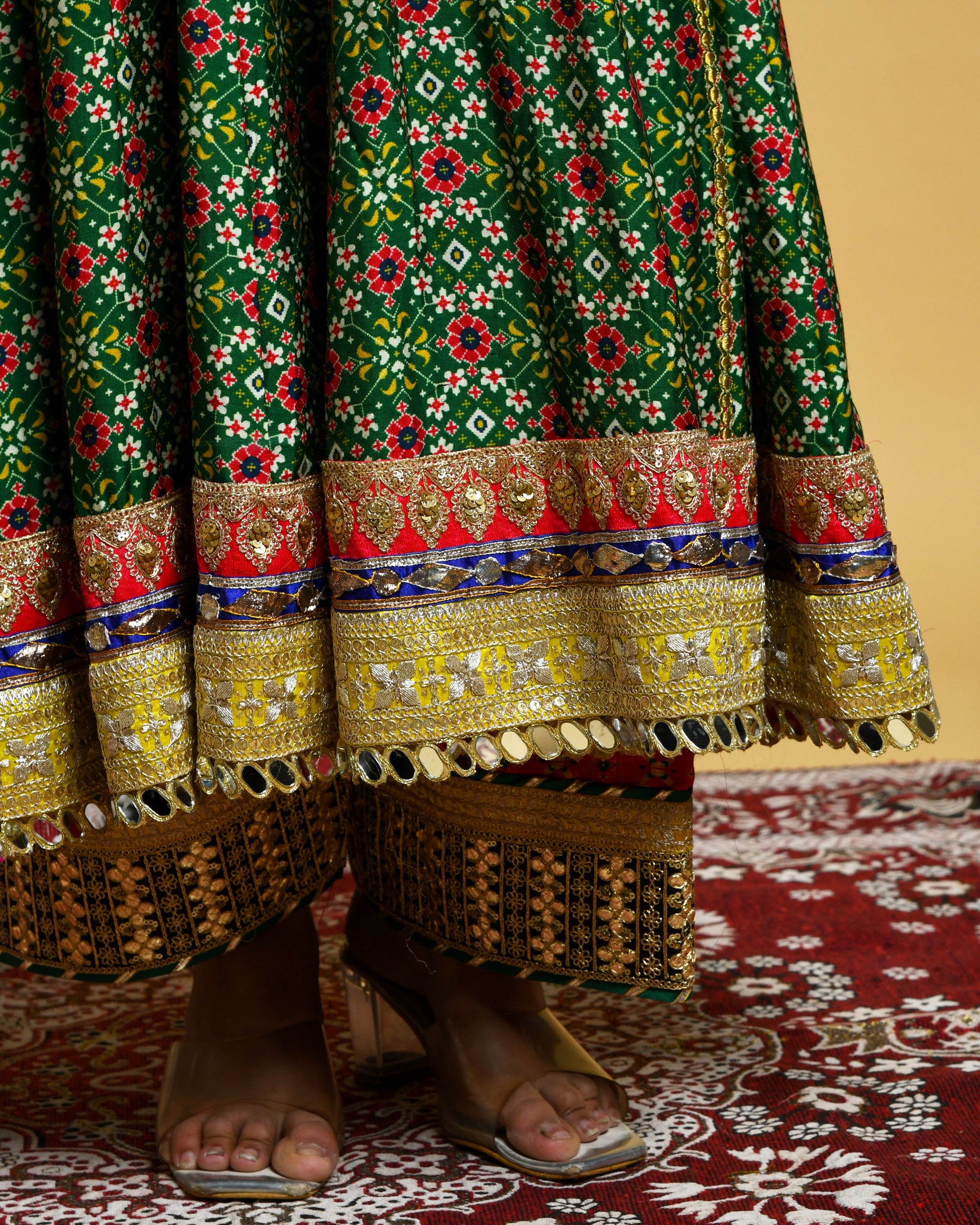 Long Green Anarkali Suit