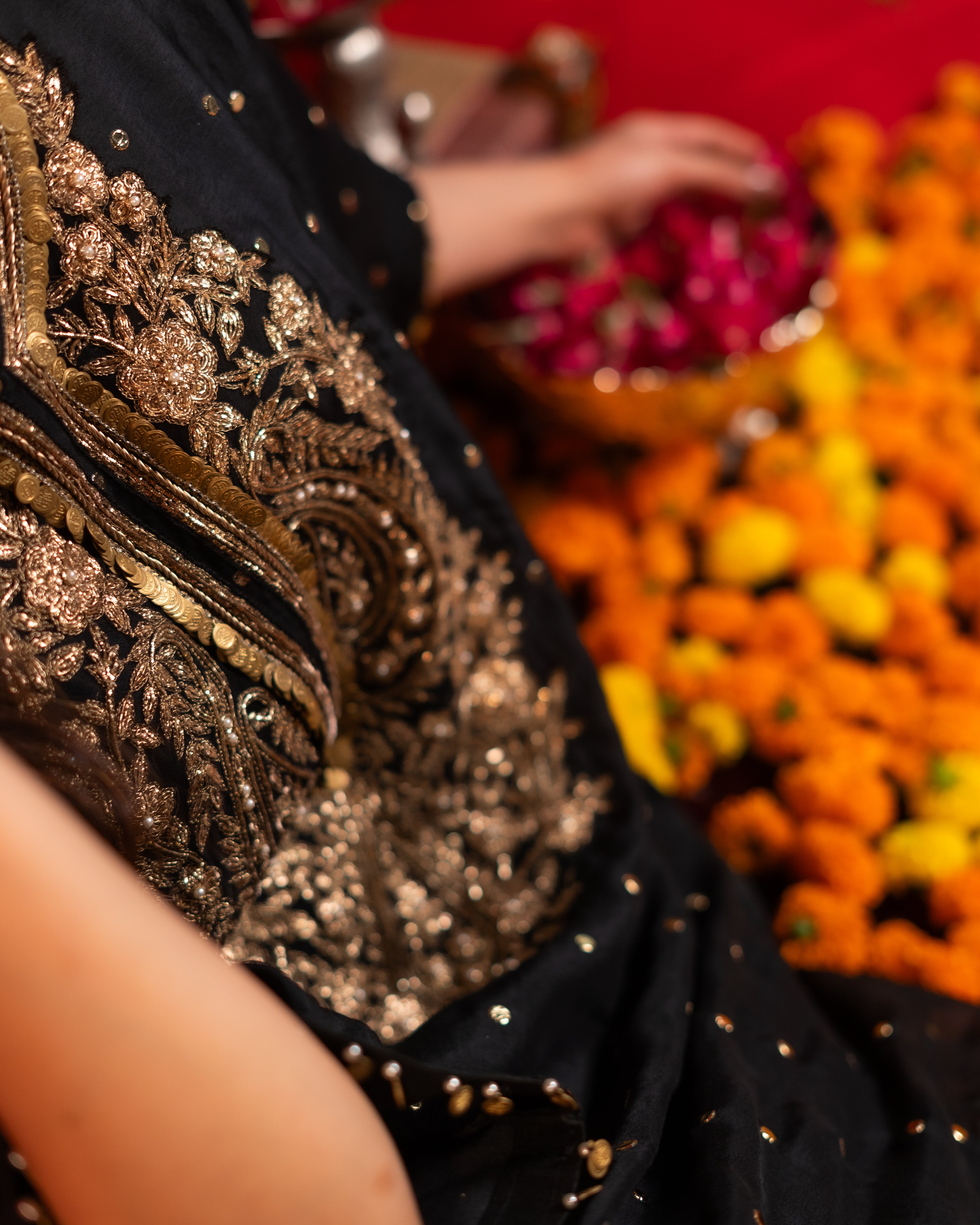 Black pure silk suit with Dupatta