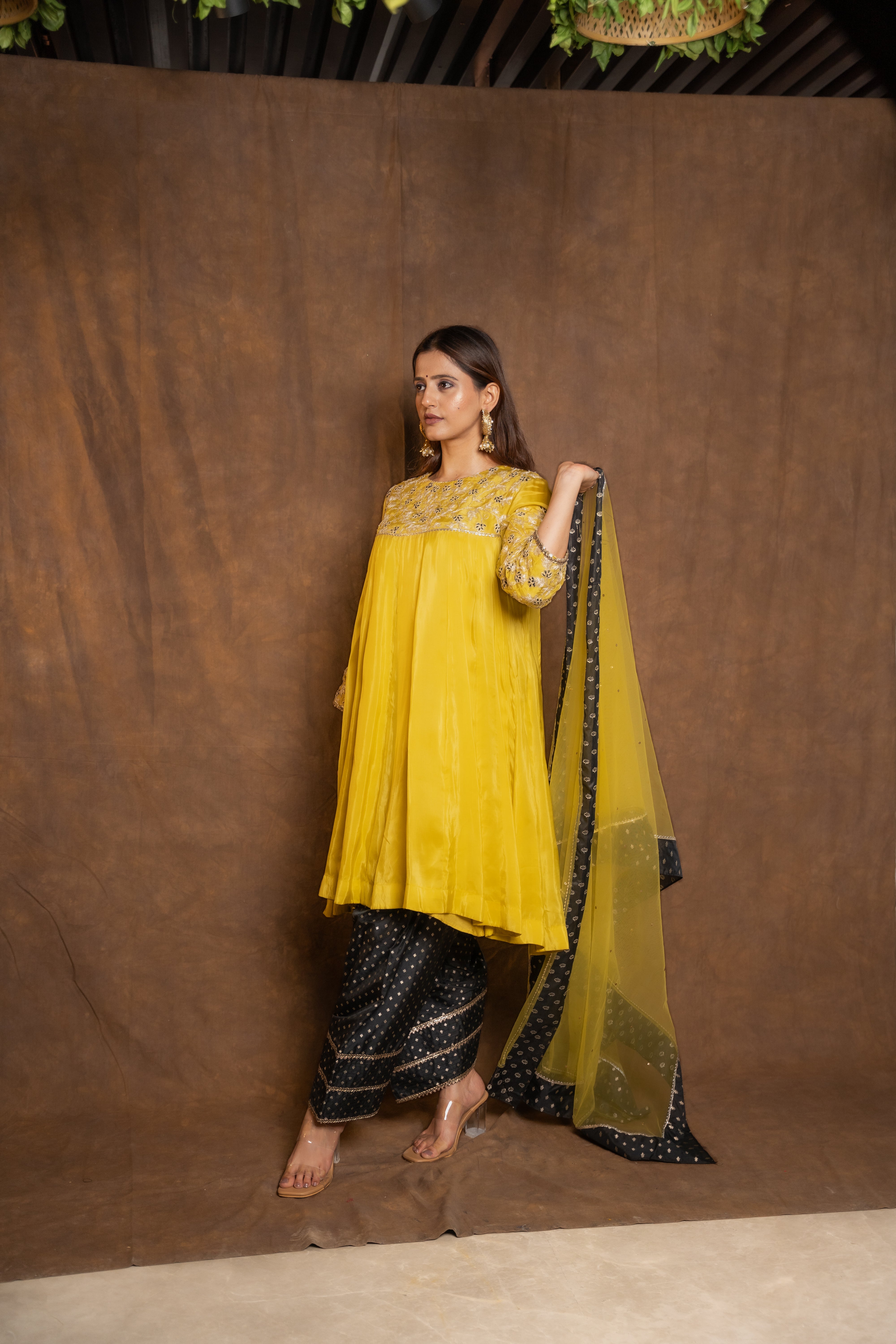 Yellow Short Anarkali