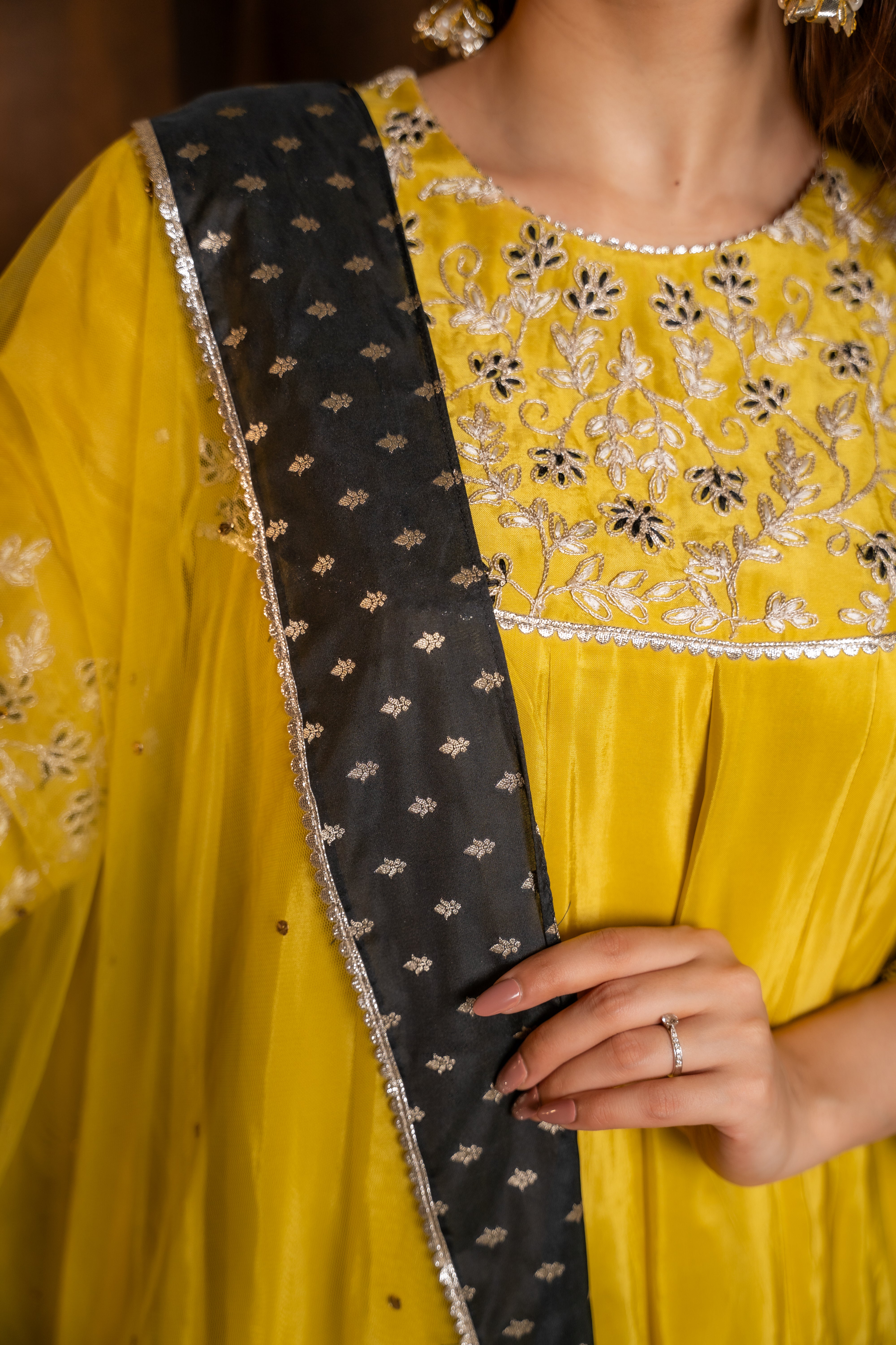 Yellow Short Anarkali